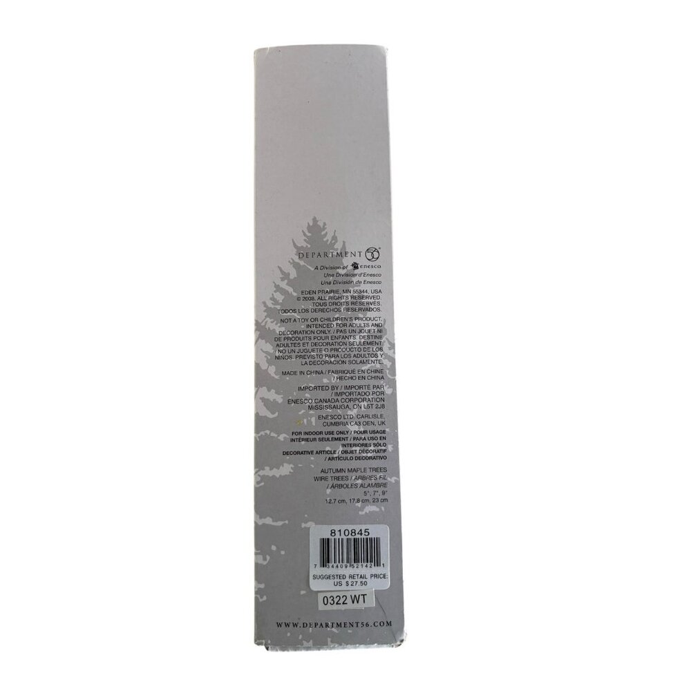 Dept 56 Village Autumn Maple Wire Trees Set of 3 General Village 810845 Open Box - Picture 3 of 3
